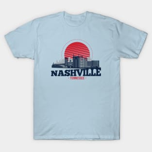 Retro Nashville, Tennessee Skyline T-Shirt